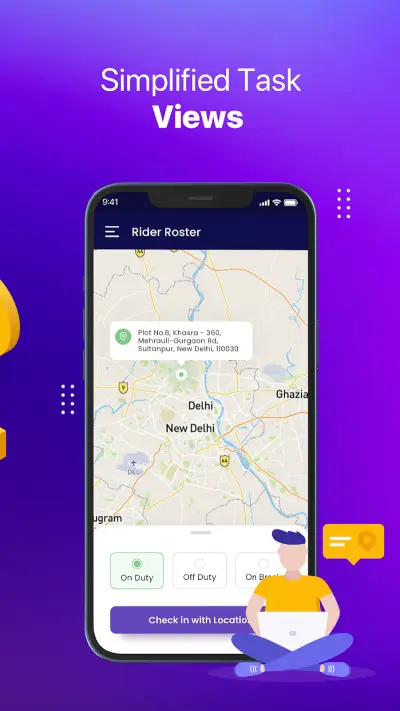 Store screenshot: task view on a map